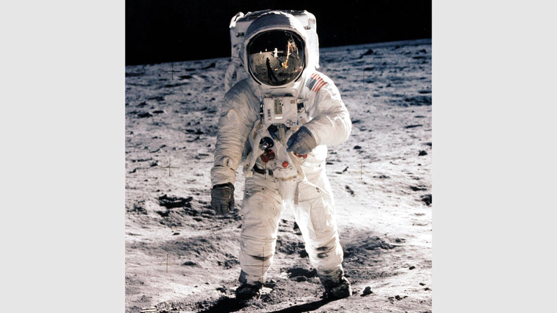 «أبولو 11» كانت تقل رائدي الفضاء نيل أرمسترونغ وباز ألدرين. أ.ف.ب