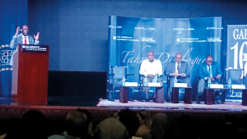 جانب من الندوة التي ناقشت مستقبل ثورة السودان.  الإمارات اليوم