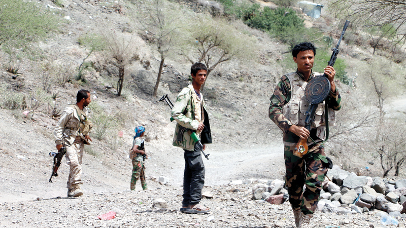 عناصر من قوات الشرعية اليمنية المشاركة في معارك الضالع. أرشيفية