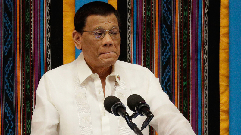 الرئيس الفلبيني  خلال خطابه للأمة. أ.ب