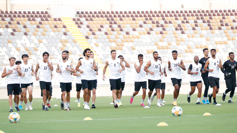 من تدريبات الوحدة في استاد آل نهيان. من المصدر