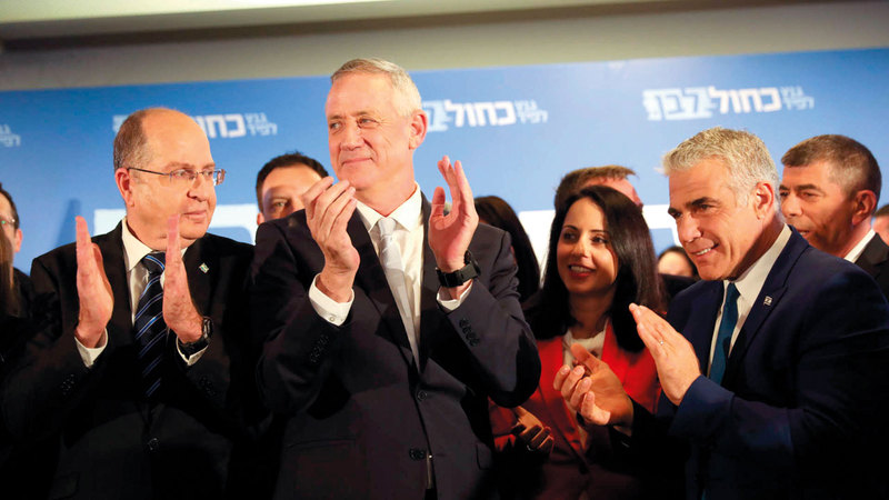 قادة حزب &laquo;أبيض أزرق&raquo; يكثفون ضغوطهم من أجل تغيير الخريطة السياسية في إسرائيل.  أرشيفية