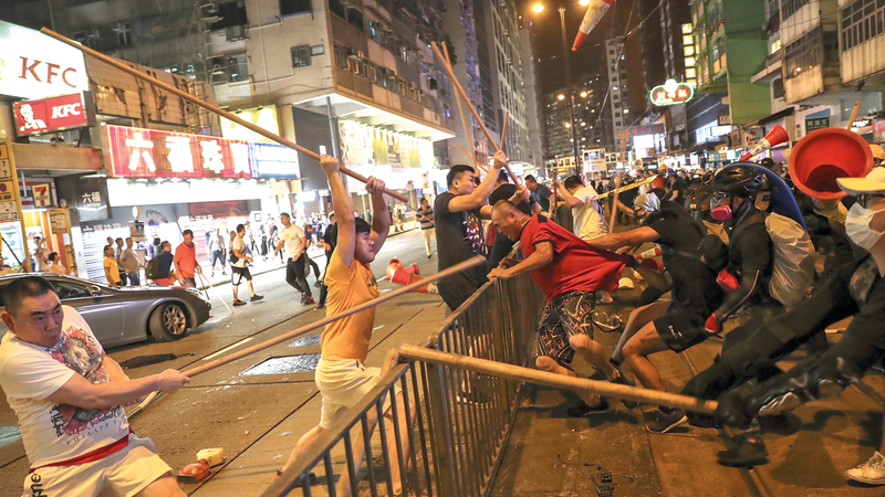 احتجاجات هونغ كونغ دخلت أسبوعها التاسع. أ.ب