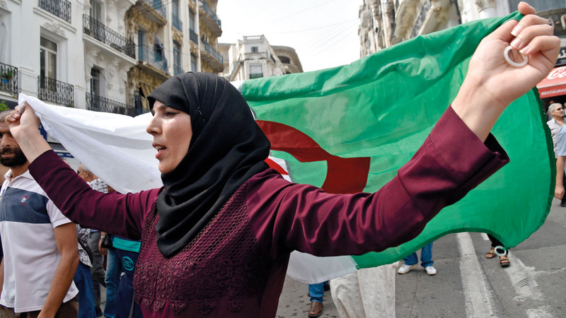 جانب من احتجاجات في العاصمة الجزائر. أ.ف.ب