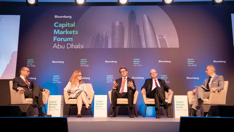 خلال منتدى «بلومبرغ لأسواق رأس المال» الذي عقد دورته الأولى في أبوظبي. من المصدر