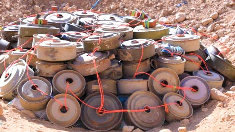 فرق «مسام» تمكنت من نزع 17 ألف لغم وعبوة ناسفة من بعض مديريات الجوف. أرشيفية