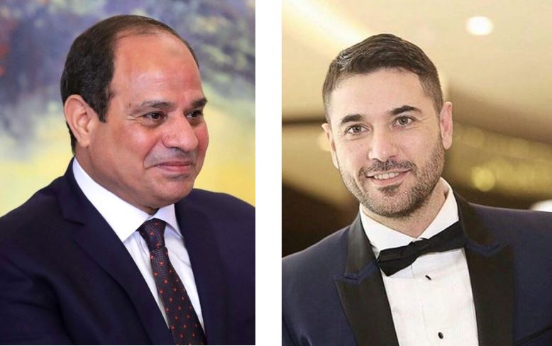 الرئيس المصري عبدالفتاح السيسي والفنان أحمد عز