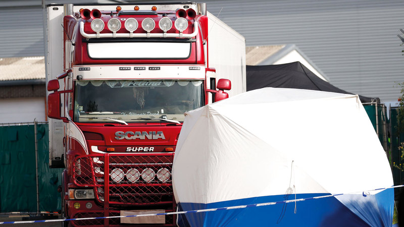 الشاحنة بعد ضبطها. أ.ب