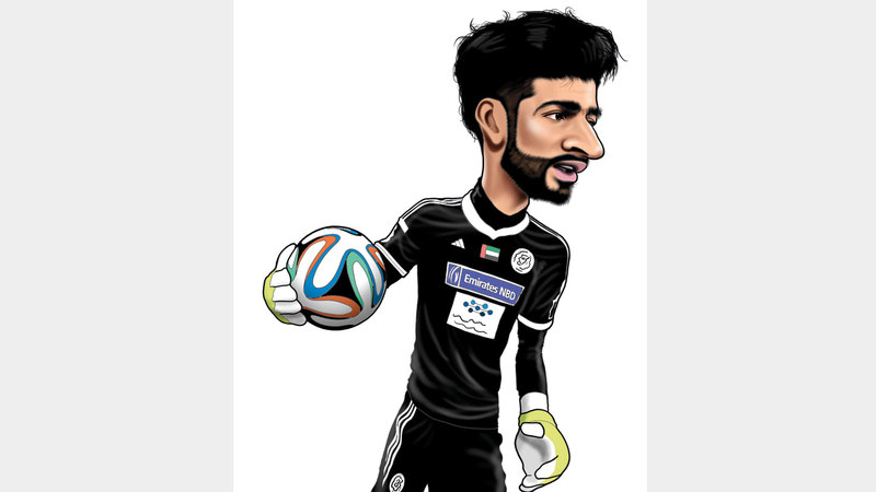 حارس النصر أحمد شامبيه. من المصدر