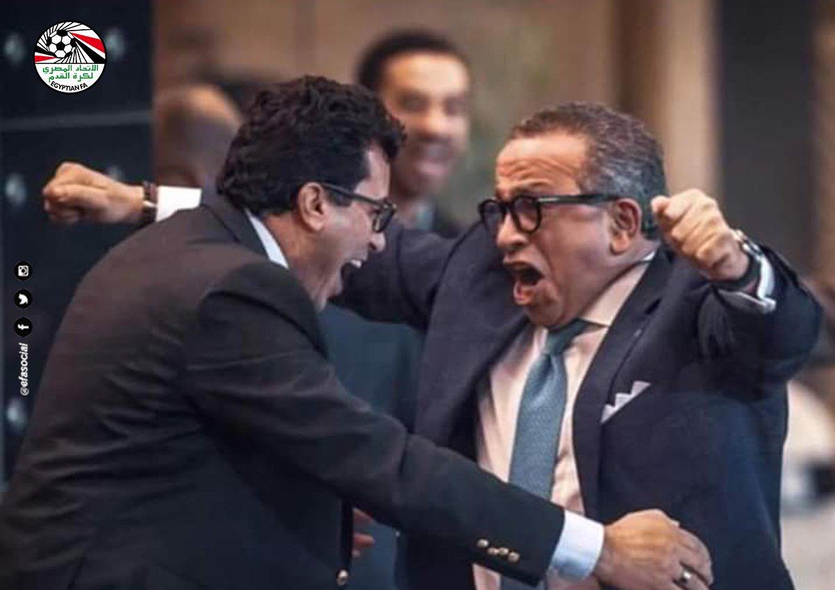 وزير الرياضة المصري ورئيس الاتحاد بعد الفوز
