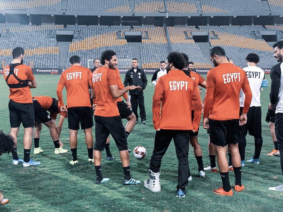 محمد صلاح في تدريبات المنتخب المصري