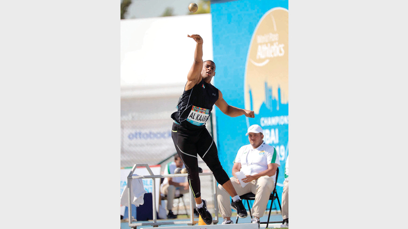 محمد الكعبي : اللاعب الشاب في المنتخب الوطني لرمي الجلة .