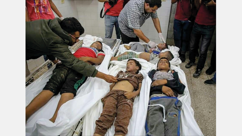 الأطفال الخمسة شهداء مجزرة عائلة السواركة.  من المصدر