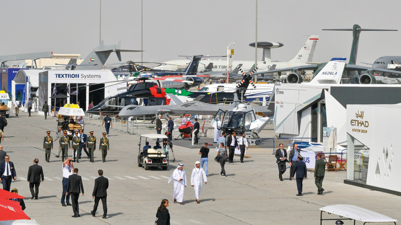 شركات أكدت على هامش «دبي للطيران» أن نمو المبيعات المتوقع نهاية 2019 سيكون أقل من العامين الماضيين. تصوير: أشوك فيرما
