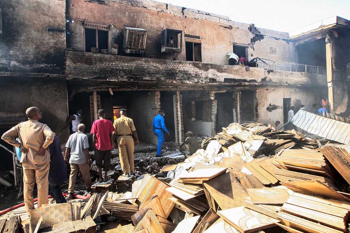 حريق مصنع السيراميك في الخرطوم - أ. ف. ب