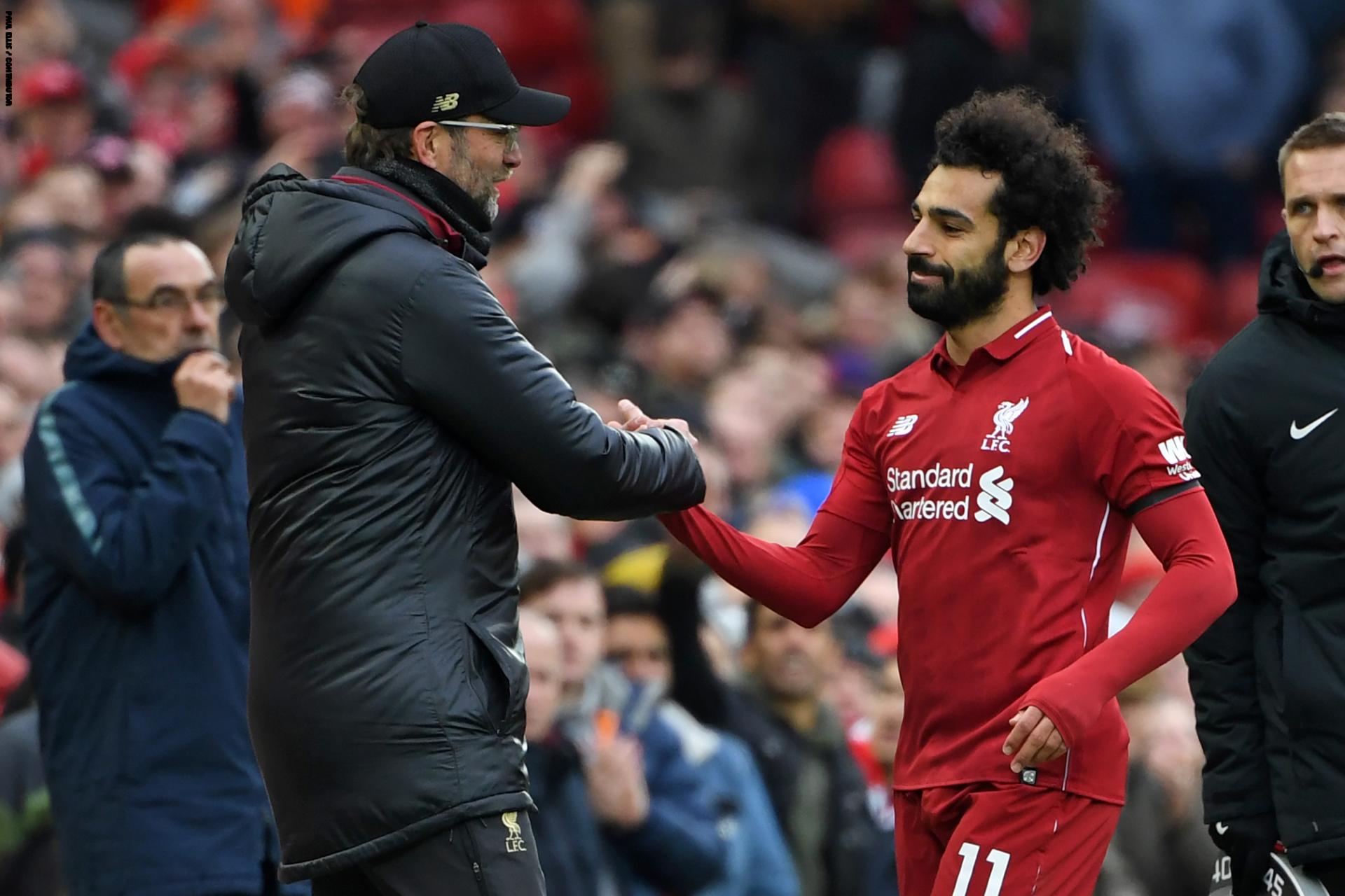 محمد صلاح ومدربه الألماني كلوب