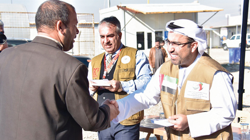 المعونات شملت سكان المخيمات في أربيل ودهوك ومخيمات النازحين من الموصل. من المصدر