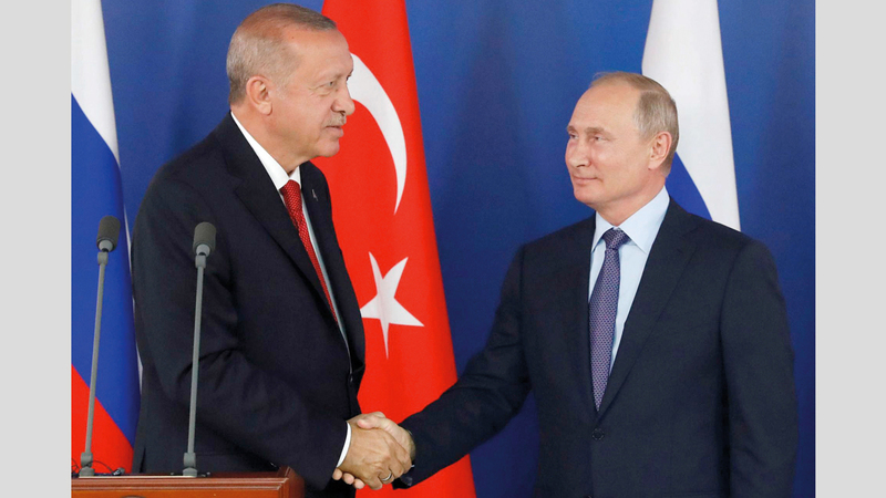 أردوغان وبوتين.. تعاون استراتيجي في المنطقة. غيتي