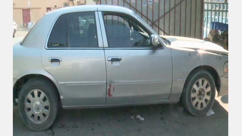 السيارة التي كانت مجهزة للعملية الإرهابية. واس