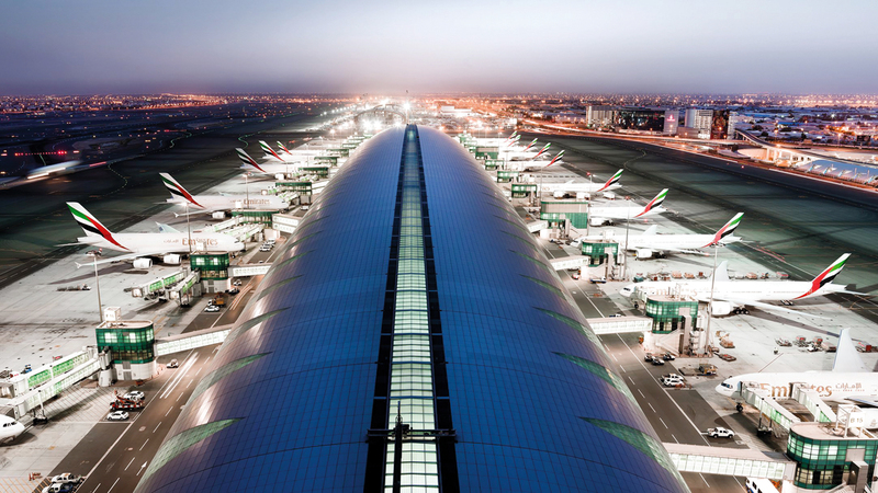 «دبي الدولي» يتضمن 3 مبانٍ بما فيها أول وأضخم مبنى عالمياً لاستقبال «إيرباص إيه 380». أرشيفية