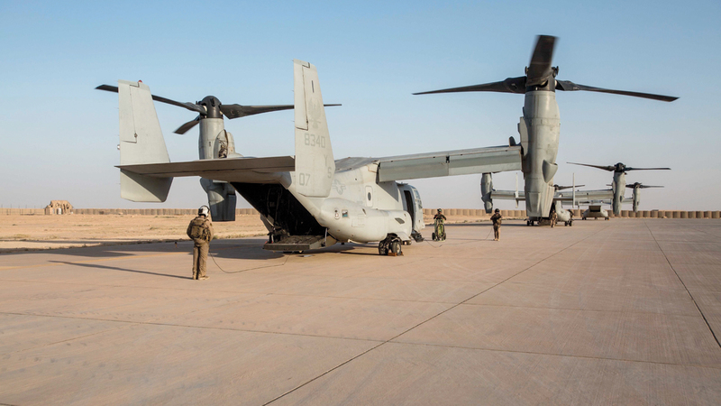 قوات أميركية في قاعدة الأسد بالعراق التي تعرضت لهجوم صاروخي إيراني. أرشيفية