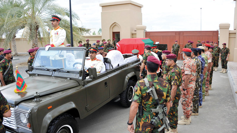 خلال تشييع جثمان المغفور له قابوس بن سعيد. رويترز