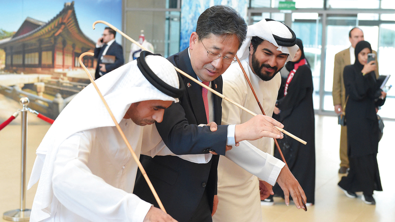 جانب من إطلاق فعاليات &laquo;مهرجان كوريا&raquo; في جامعة زايد. ■من المصدر