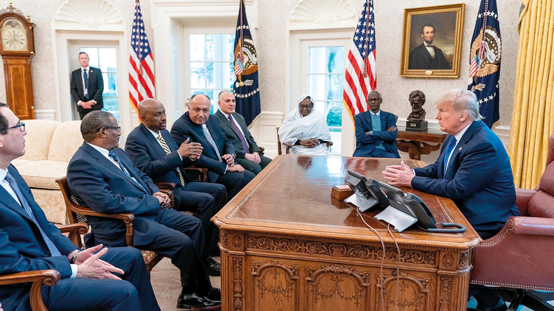 اجتماع الرئيس الاميركي دونالد ترامب مع وزراء مصر والسودان وإثيوبيا.  أرشيفية