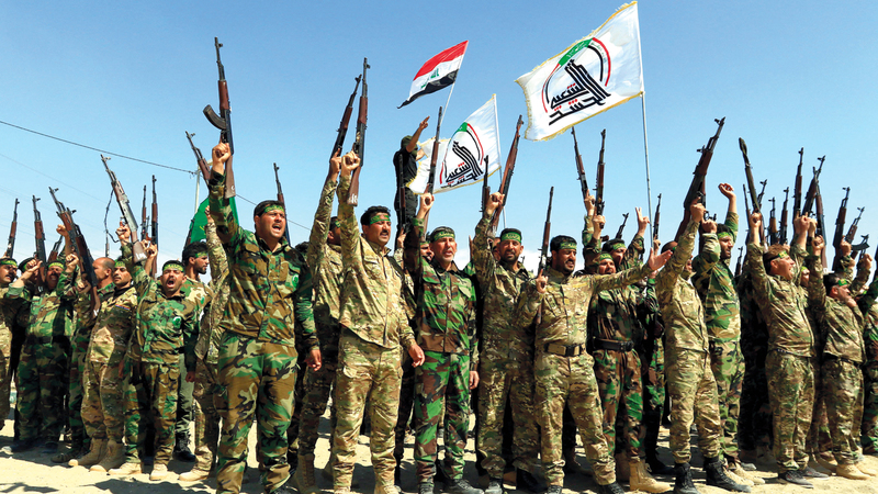 قوات الحشد الشعبي الساخطة على مقتل سليماني أطلقت عدداً من الصواريخ على قواعد عسكرية في المنطقة الخضراء. ي.ب.أ