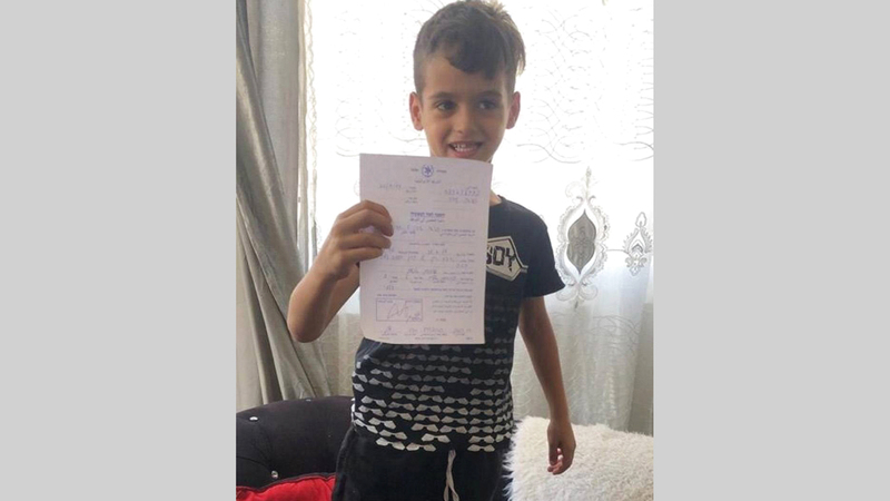 الطفل قيس عبيد «6 أعوام» الذي تلقى استدعاء في يوليو الماضي من الشرطة الإسرائيلية. من المصدر