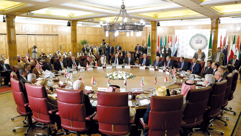 خلال اجتماع «الجامعة» في القاهرة أمس. إي.بي.إيه