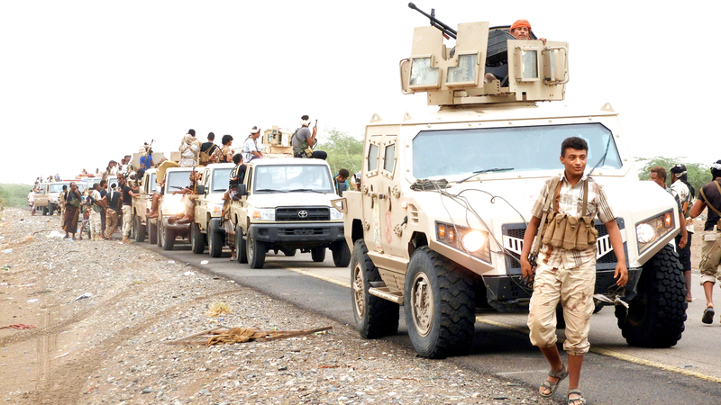 قوات الشرعية شنت هجمات واسعة على مواقع الميليشيات في جبهات عدة. إي.بي.إيه