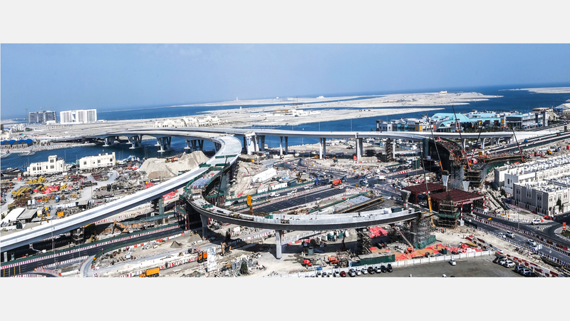 تسارع وتيرة العمل في مشروع الجسور المؤدية إلى مداخل جزر ديرة. من المصدر