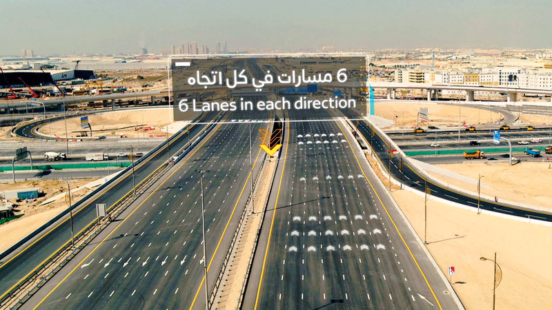 توسعة شارع الشيخ محمد بن زايد بسعة 6 مسارات في كل اتجاه.   من المصدر