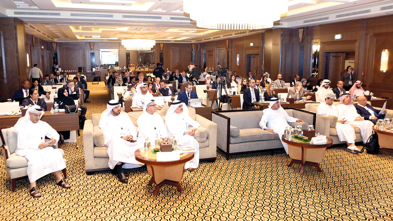 خلال فعاليات مؤتمر التأمين الصحي في دبي. من المصدر