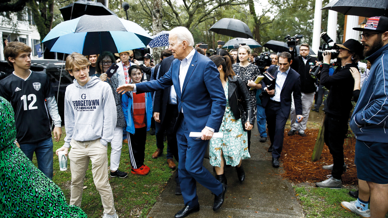 بايدن يسعى لكسب مزيد من الأصوات من خلال الادعاءات.  غيتي