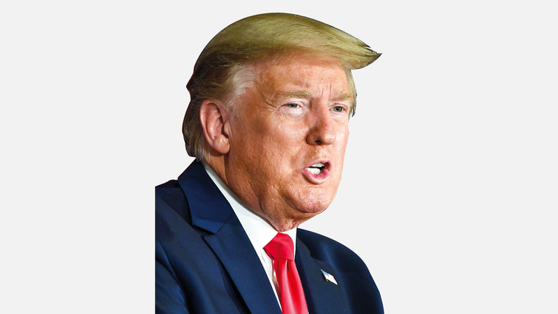 ترامب خالف كل الأعراف السياسية وربط سياسته بإسرائيل. أ.ف.ب