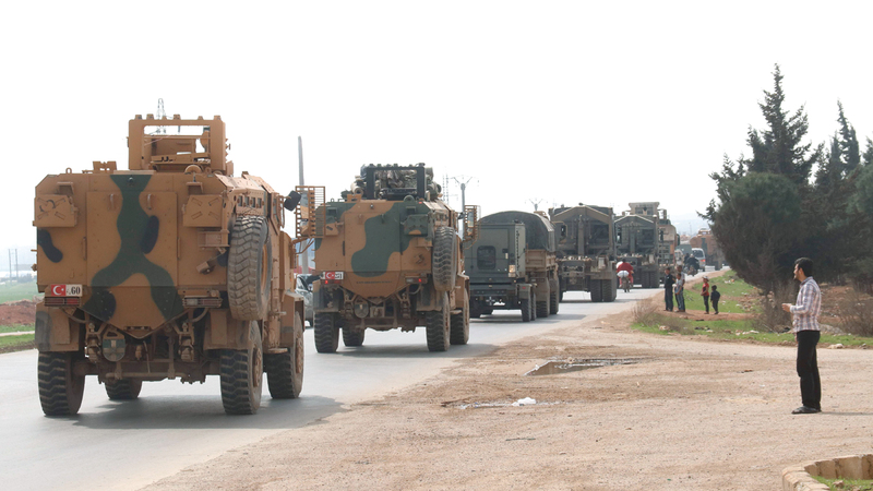 قافلة عسكرية تركية في شمال غرب سورية.    أ.ف.ب