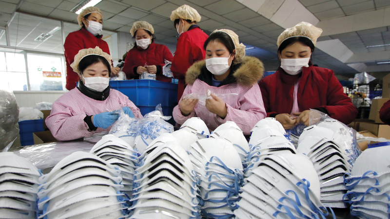 الصين مصدر رئيس للكمامات في دول الشرق الأوسط. أرشيفية