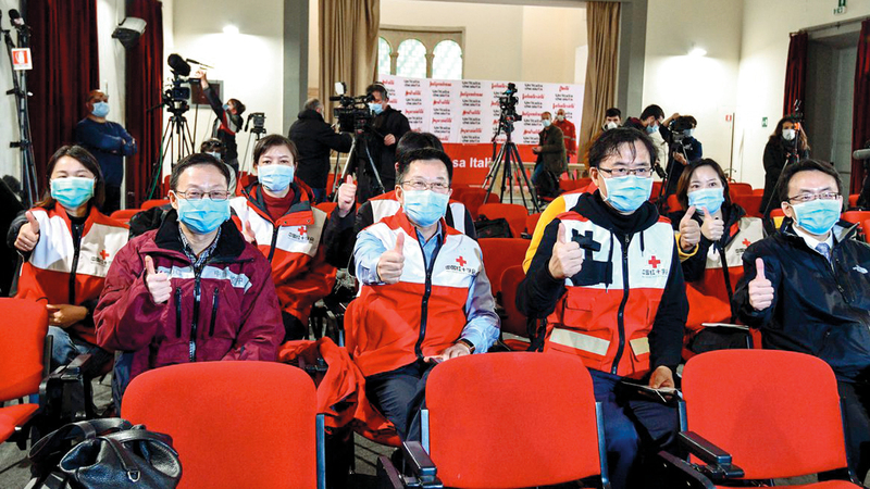 فريق طبي صيني يصل إلى روما. أرشيفية