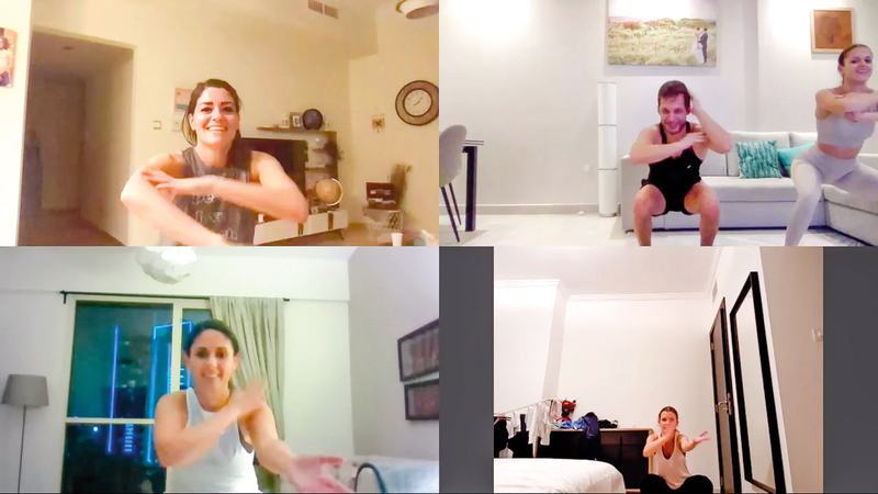 مشاركون في التدريبات من منازلهم. الإمارات اليوم