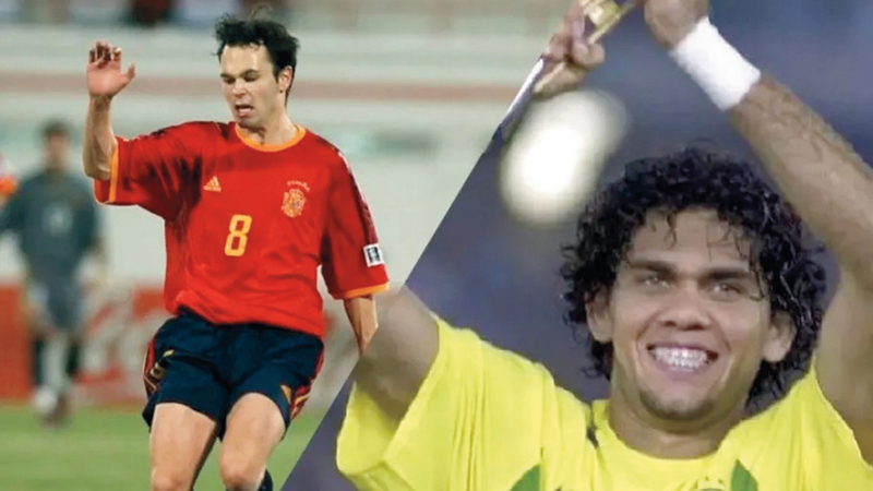 ألفيس ورفاقه تغلبوا على منتخب إسبانيا ونجمها إنييستا في «مونديال الإمارات».  أرشيفية