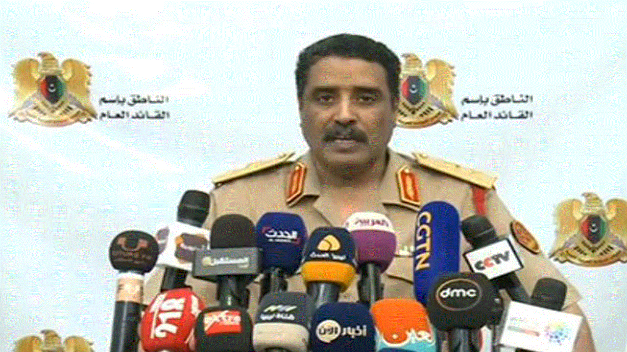 المسماري خلال مؤتمر صحافي.    أرشيفية