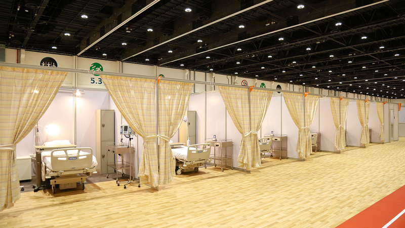 المستشفيات الميدانية إجراء احترازي لمواجهة أي ارتفاع في أعداد المصابين بالفيروس.  من المصدر