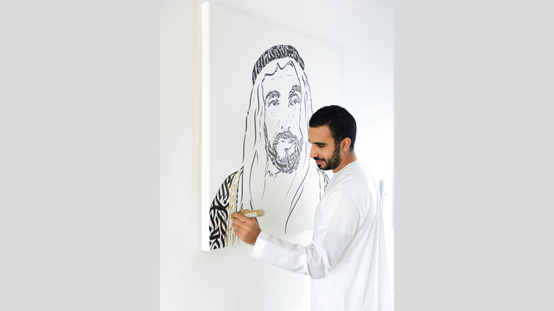 ضياء علام يحضر بخطوطه المبدعة في الفعاليات. من المصدر