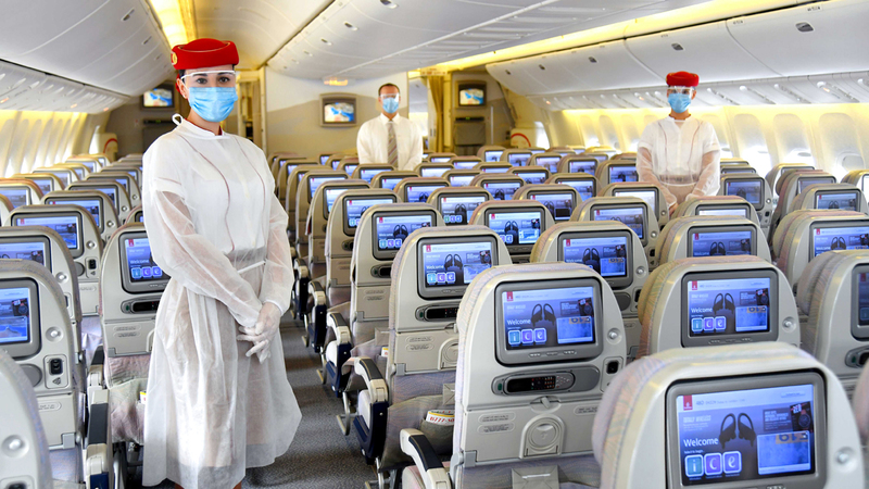 «طيران الإمارات» اتخذت تدابير وإجراءات عدة إضافية لضمان معايير الصحة والسلامة.  أرشيفية