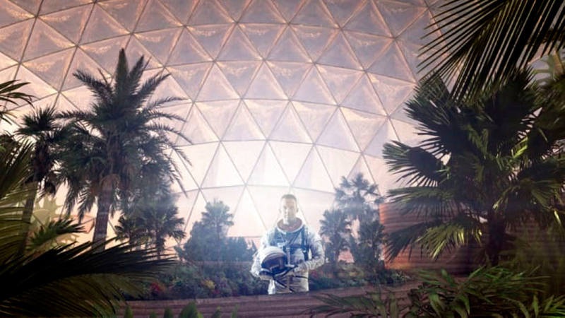 مدينة المريخ ستتكون من قباب «بيوميات» مضغوطة. ■ من المصدر