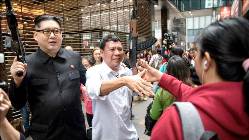 شبيها الزعيمين الكوري الشمالي والفلبيني.  أرشيفية