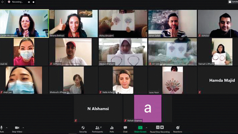 خلال مشاركة أصحاب همم بإحدى ورش التدريب التي تم عقدها عبر الوسائط الافتراضية. من المصدر