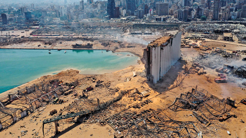 الانفجار خلّف دماراً كبيراً وخسائر مالية وبشرية. رويترز